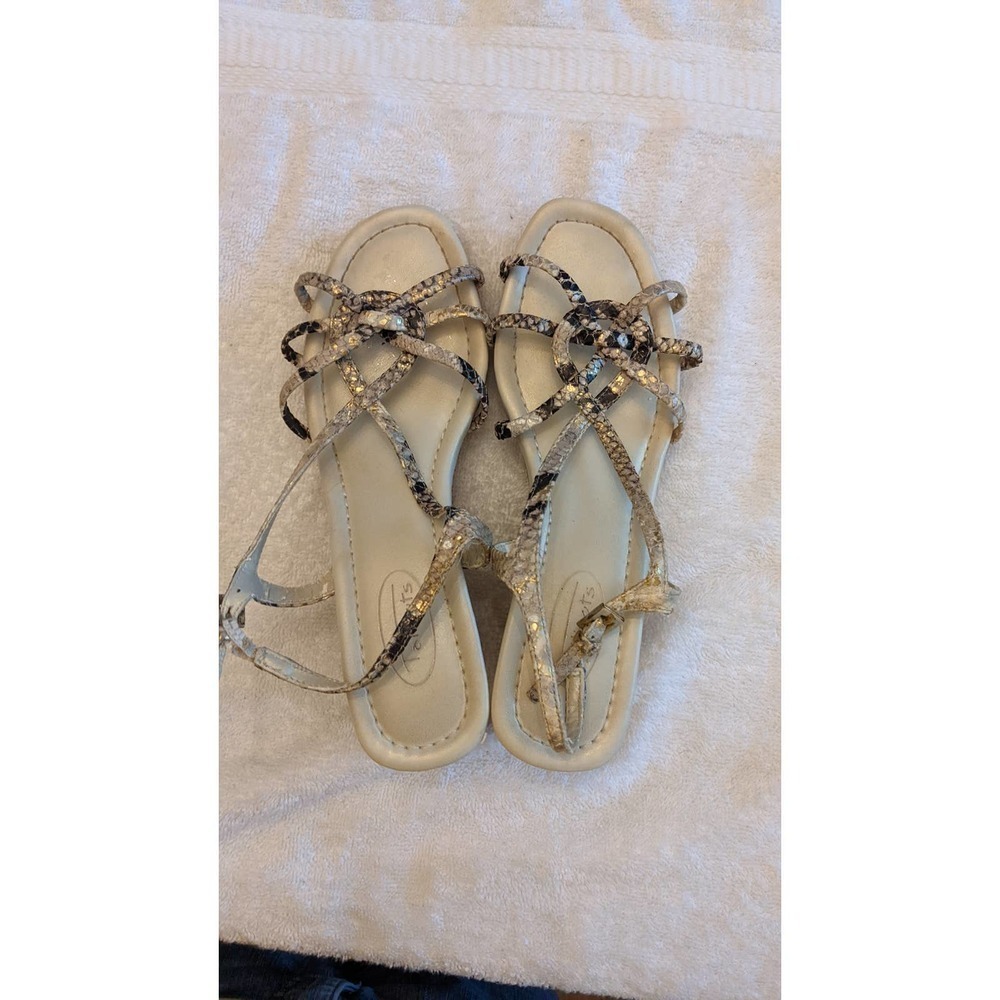 Talbots Y2K Strappy Snakeskin Sandals Size 6